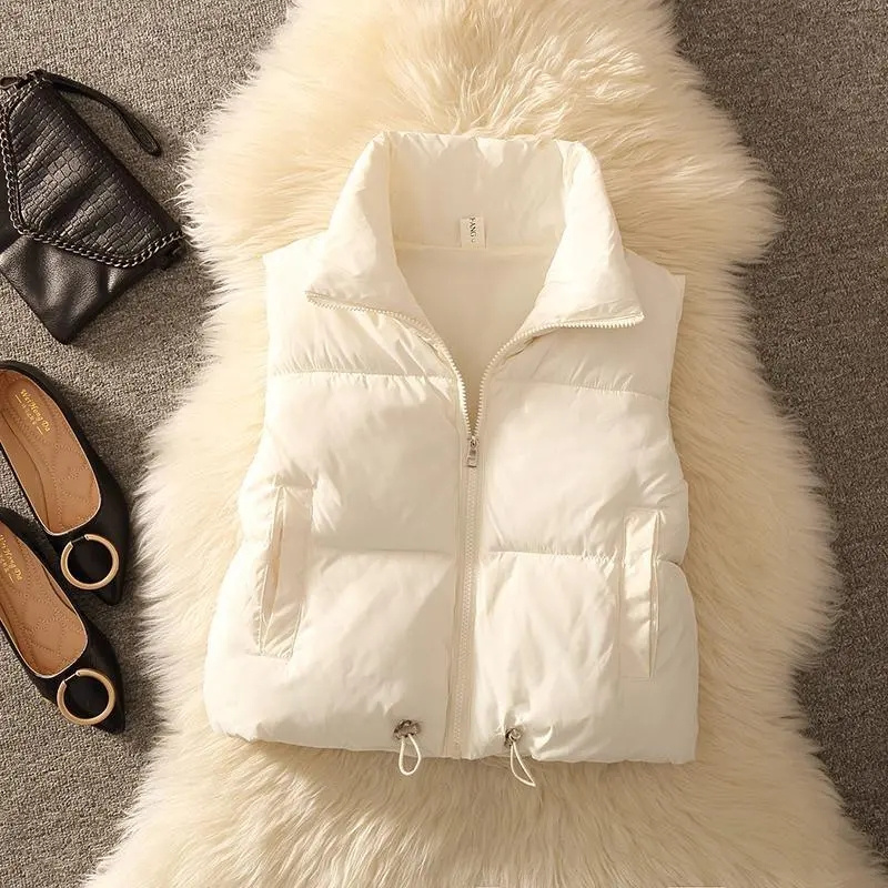 Puffer Vest Fashion Women - Damska wyściełana kamizelka puchowa bez rękawów
