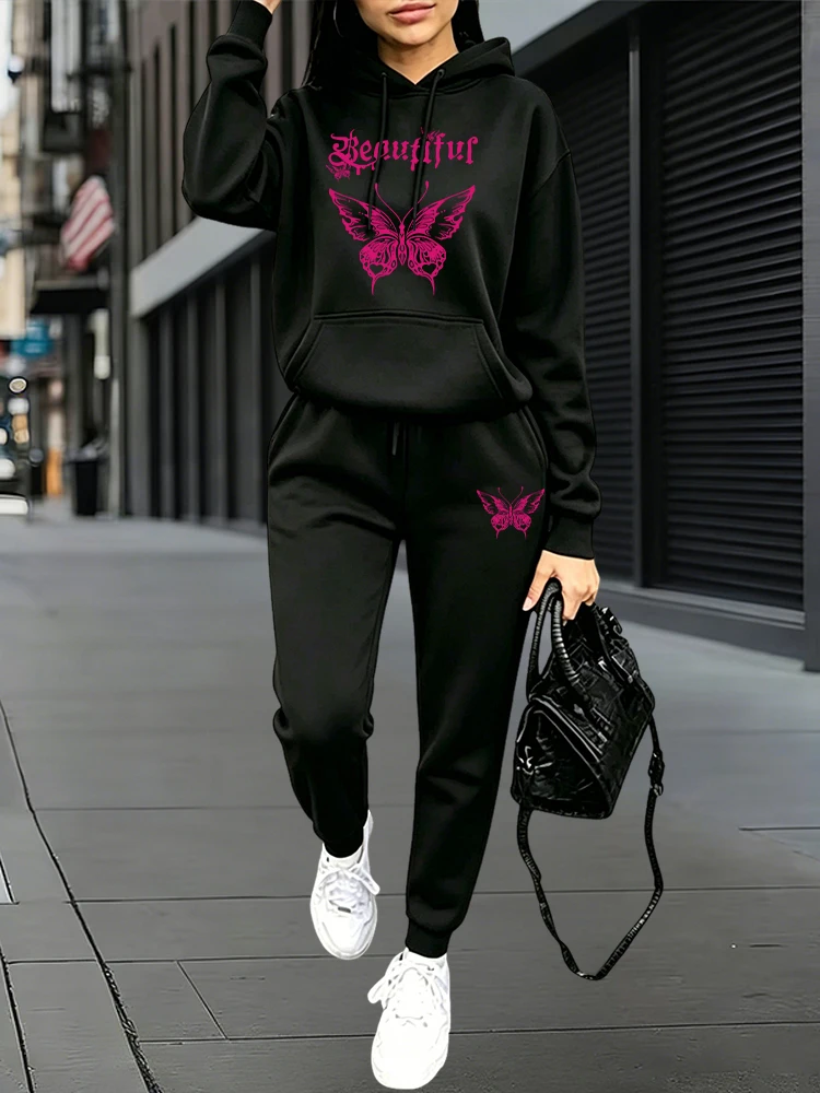 Women Fashion Outfits - Jesienno-zimowe codzienne sportowe zestawy dresowe: bluzy