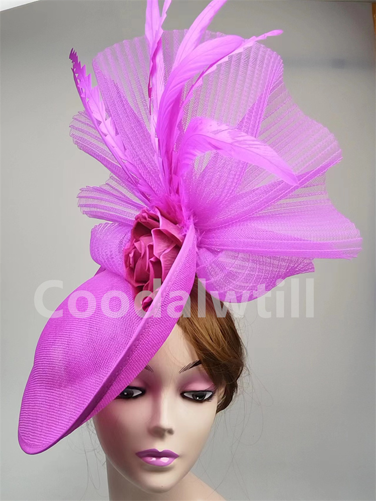 Women'S Fashion Kentucky Derby - Elegancki kwiat Fascinator Pillbox Cap ślub