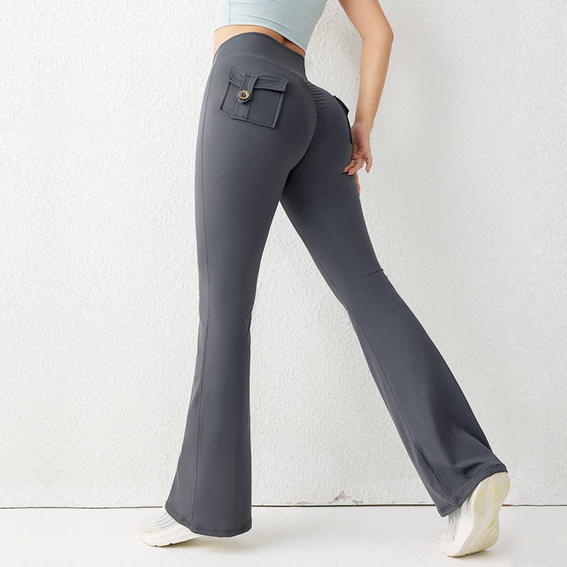 High Waist Leggings - Jednokolorowe spodnie do fitnessu z podnoszeniem