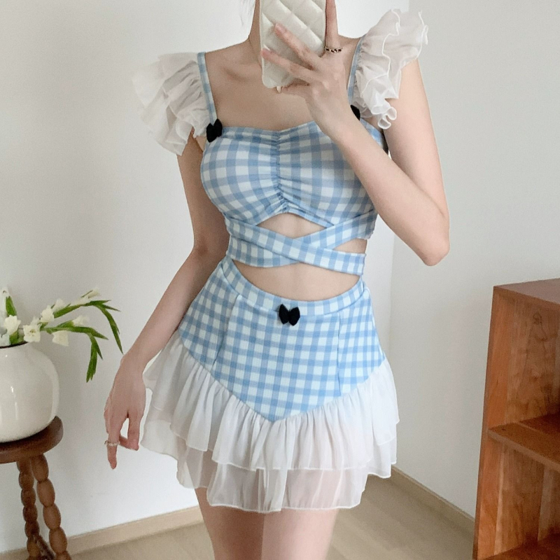 Women Fashion Outfits - Damski wyszczuplający strój kąpielowy typu halter,