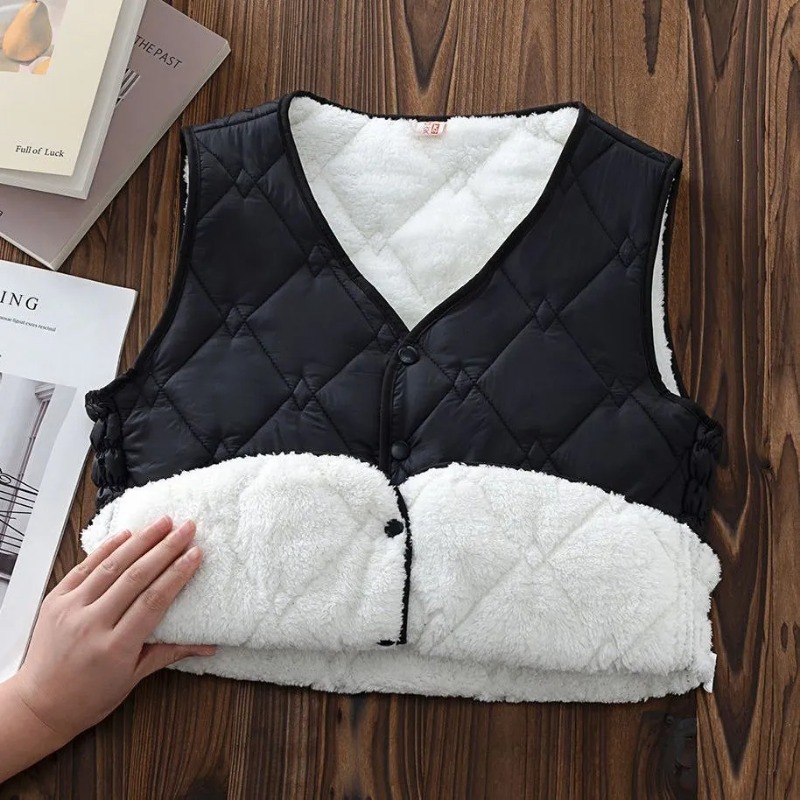 Puffer Vest Fashion Women - Vintage kobiety sznurowane z dekoltem w