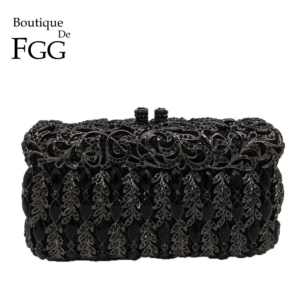 Women'S Fashion Boutique - Boutique De FGG elegancka czarna kryształowa