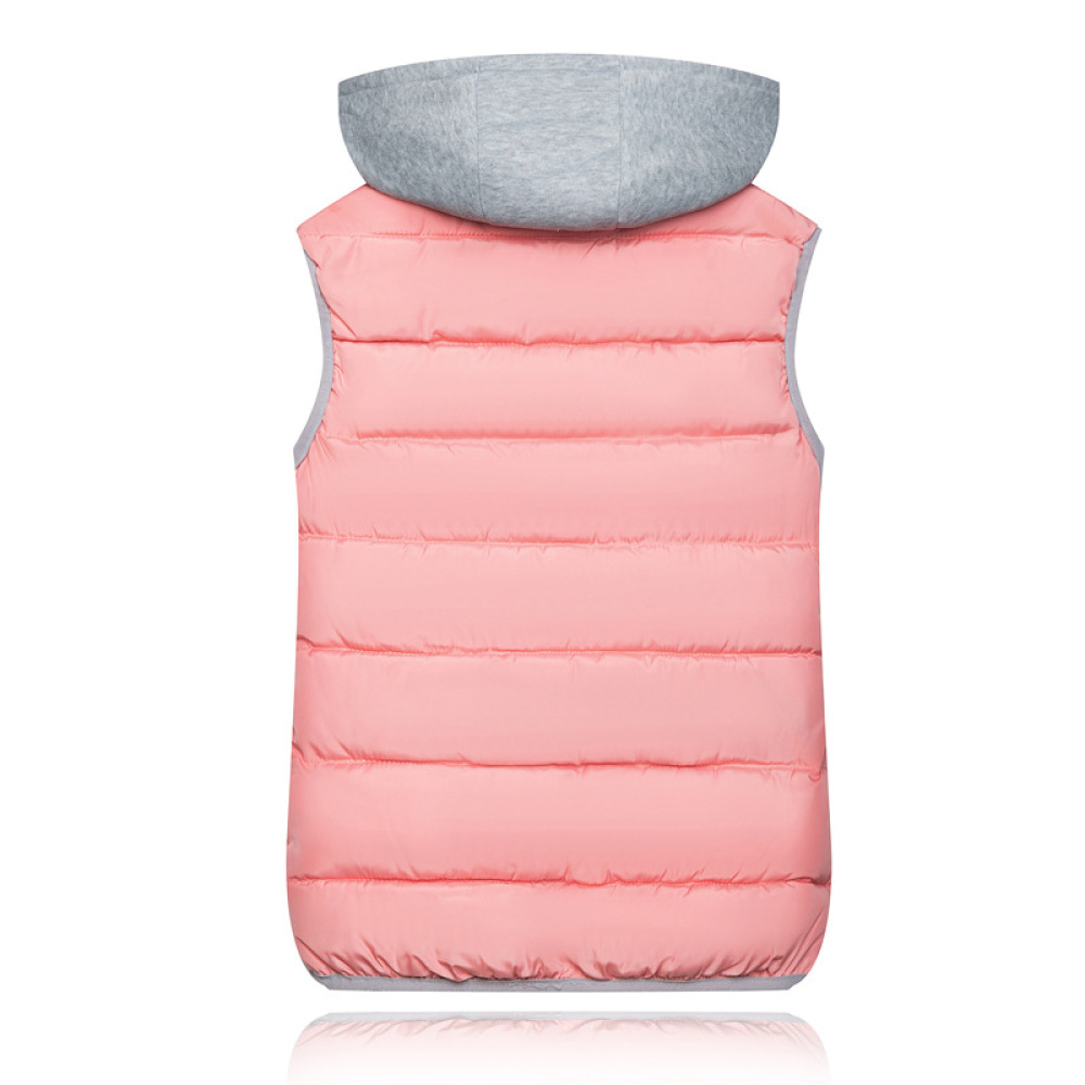 Puffer Vest Fashion Women - Damska zimowa kamizelka z kapturem, ocieplana,