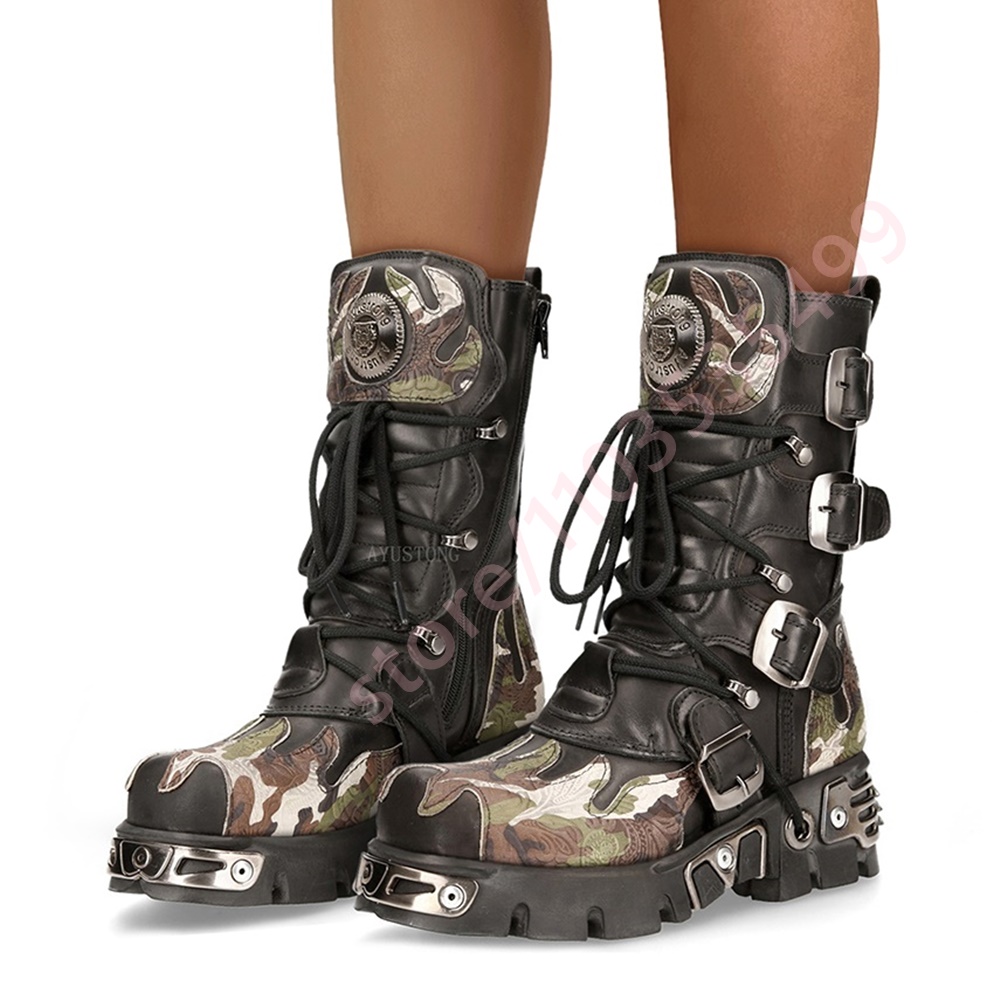Women'S Fashion Trends 2025 - Punk Rockowe Botki Motocyklowe z Klamrą