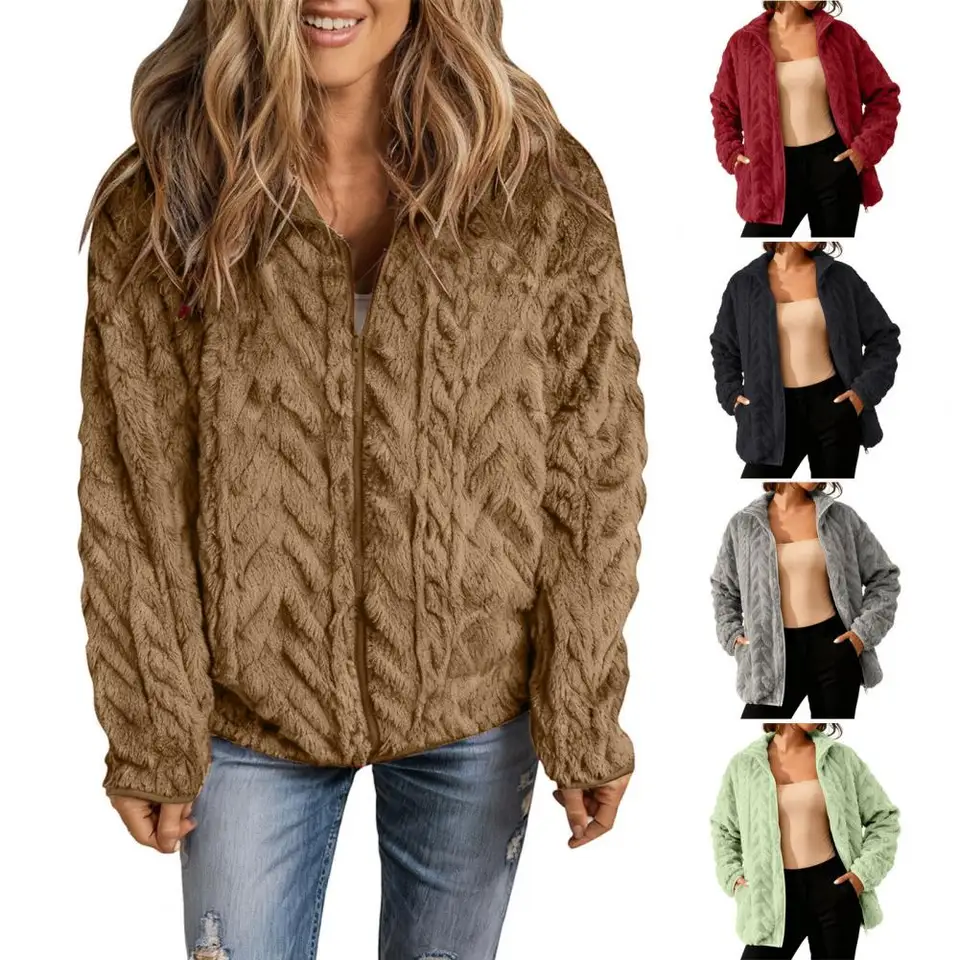 Sherpa Coat Women - Kurtka zimowa damska z polaru, z