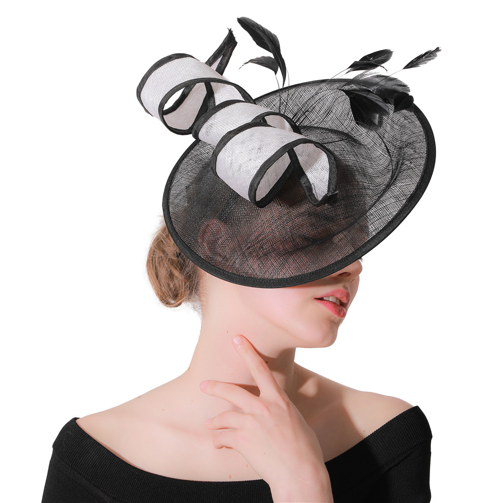 Women'S Fashion Kentucky Derby - Czarny fascynator Kentucky Derby dla kobiet,