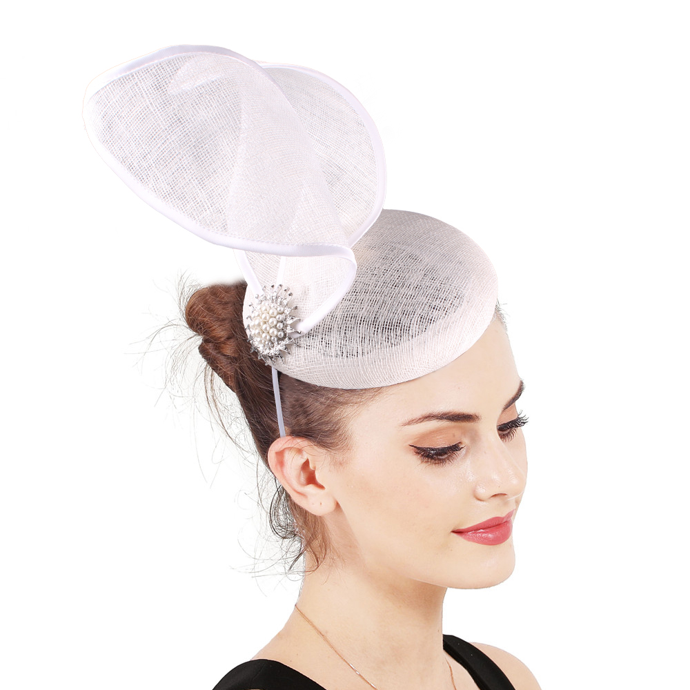 Women'S Fashion Kentucky Derby - Elegancki damski kapelusz sinamay z kokardą,
