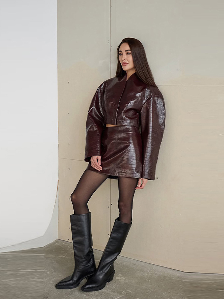 Damska kurtka skórzana w stylu – Women'S Fashion Leather Jacket recenzja i cena