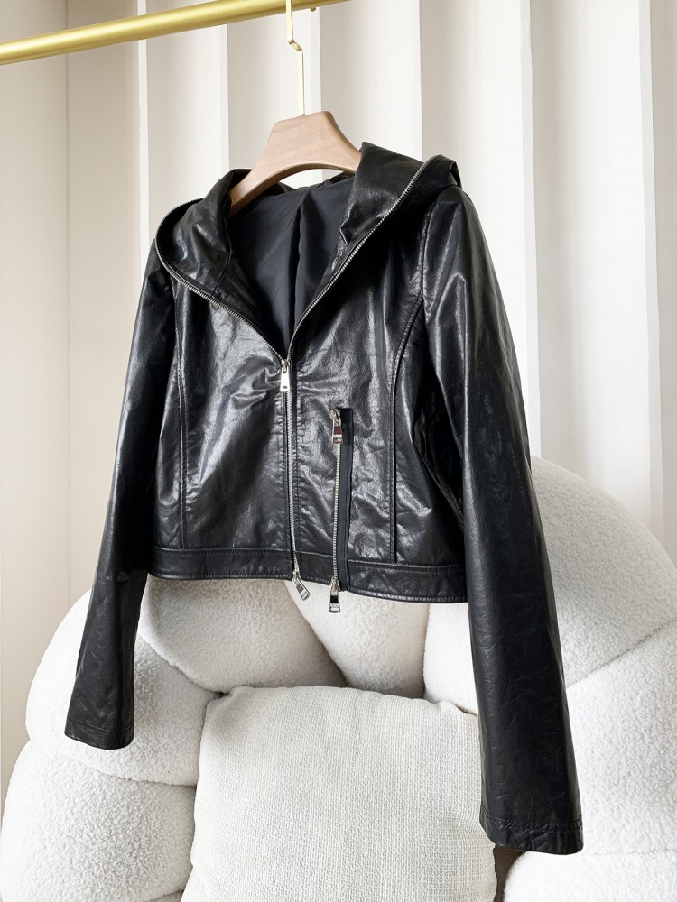 Jesienna, codzienna damska kur – Women'S Fashion Leather Jacket recenzja i cena